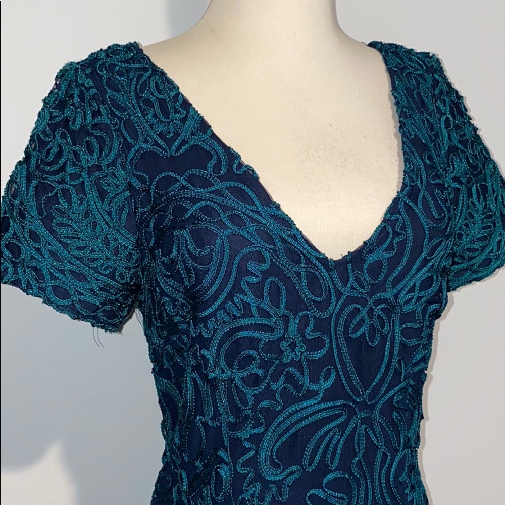 Embroidered Dress in Green & Navy size 6 NWT